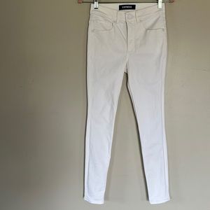 Express High Rise Denim Perfect White Jean Leggings - 0S